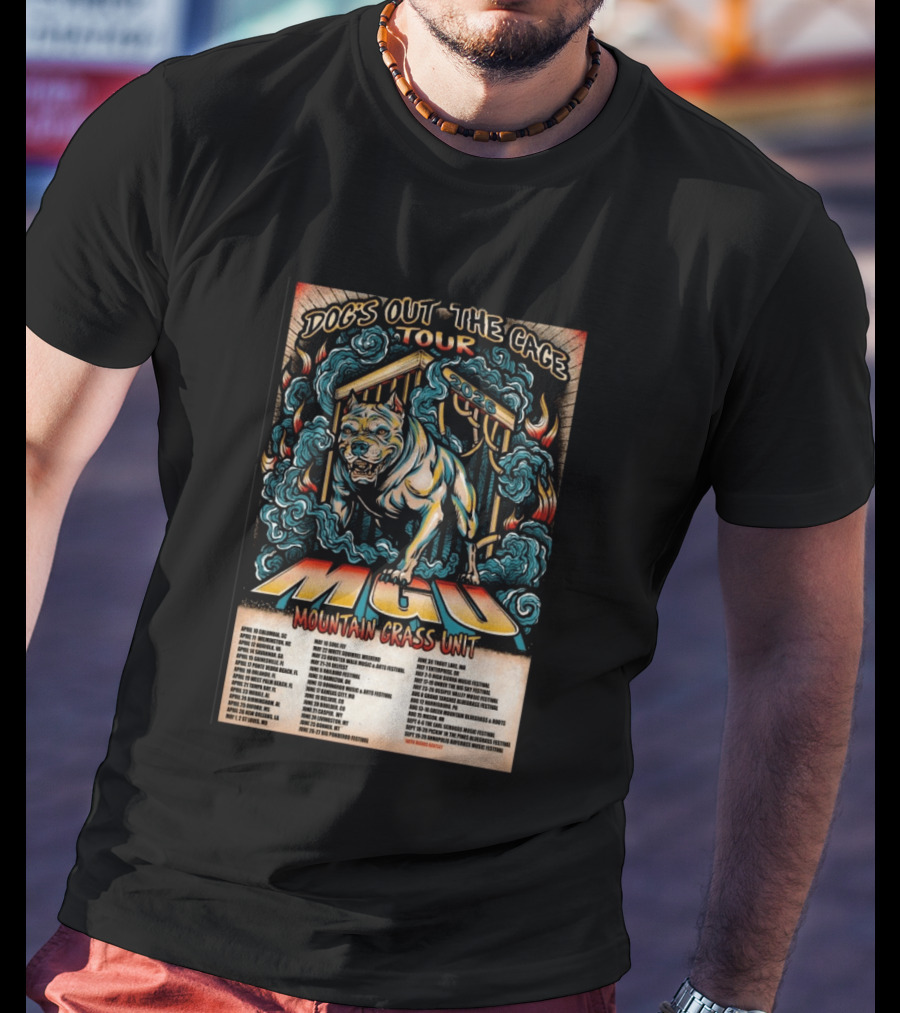 Dog's Out The Cage Tour 2026 Mountain Grass Unit MGU T-Shirt