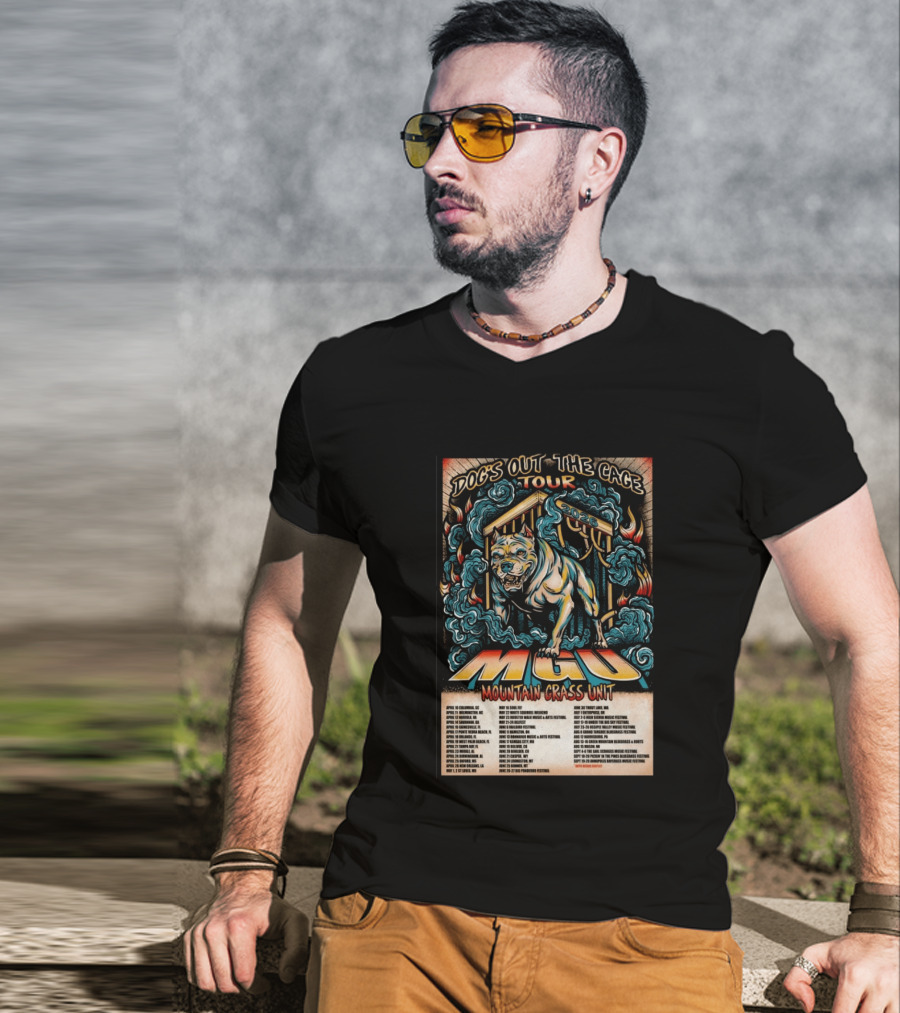 Dog's Out The Cage Tour 2026 Mountain Grass Unit MGU T-Shirt