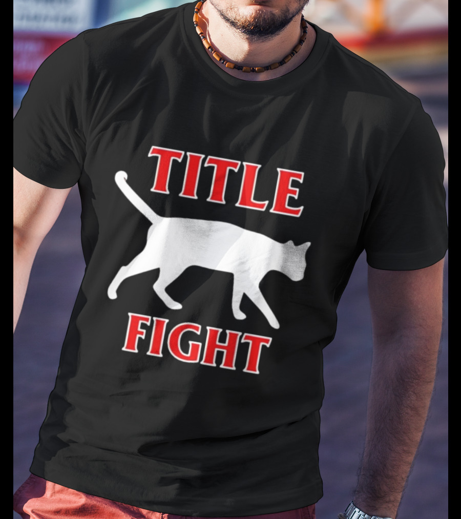 Title Fight Cat Silhouette Bold Red T-Shirt