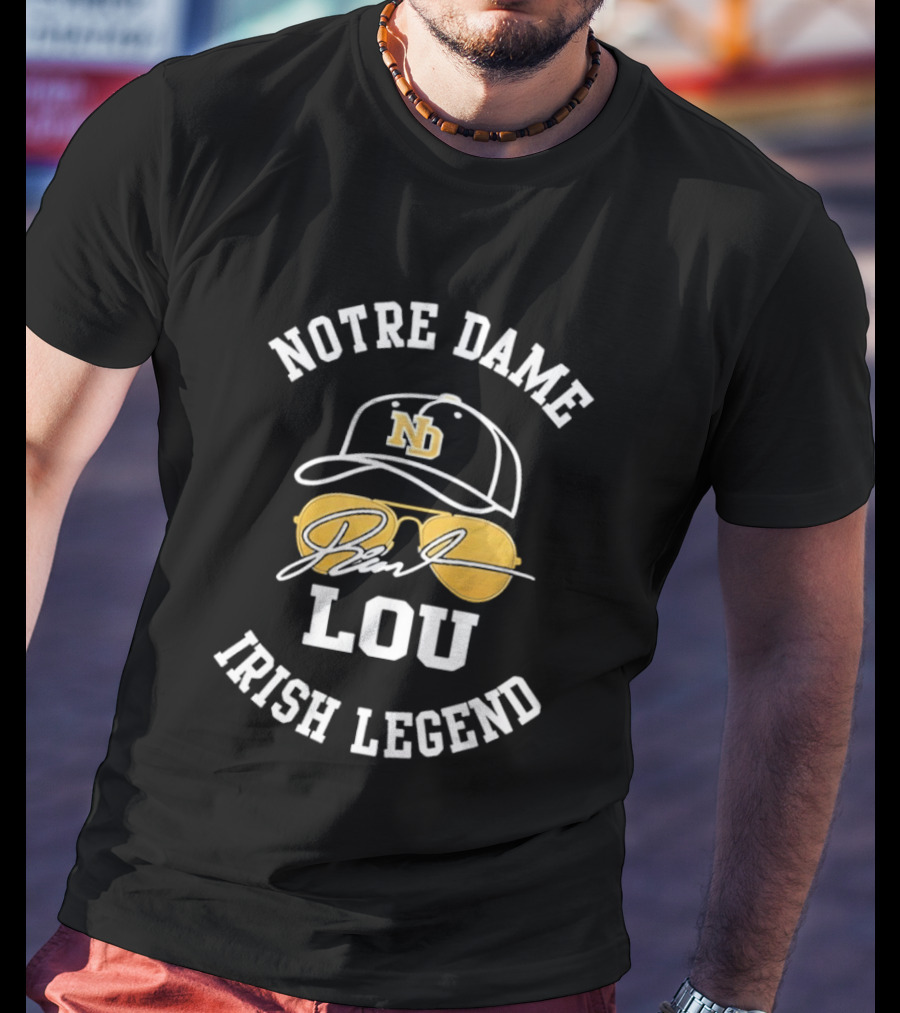 Notre Dame Lou Holtz ND Cap Irish Legend T-Shirt