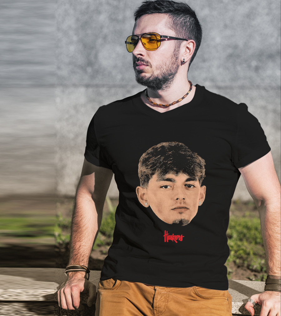 Connor Essegian Huskers Big Head Nebraska Cornhuskers T-Shirt