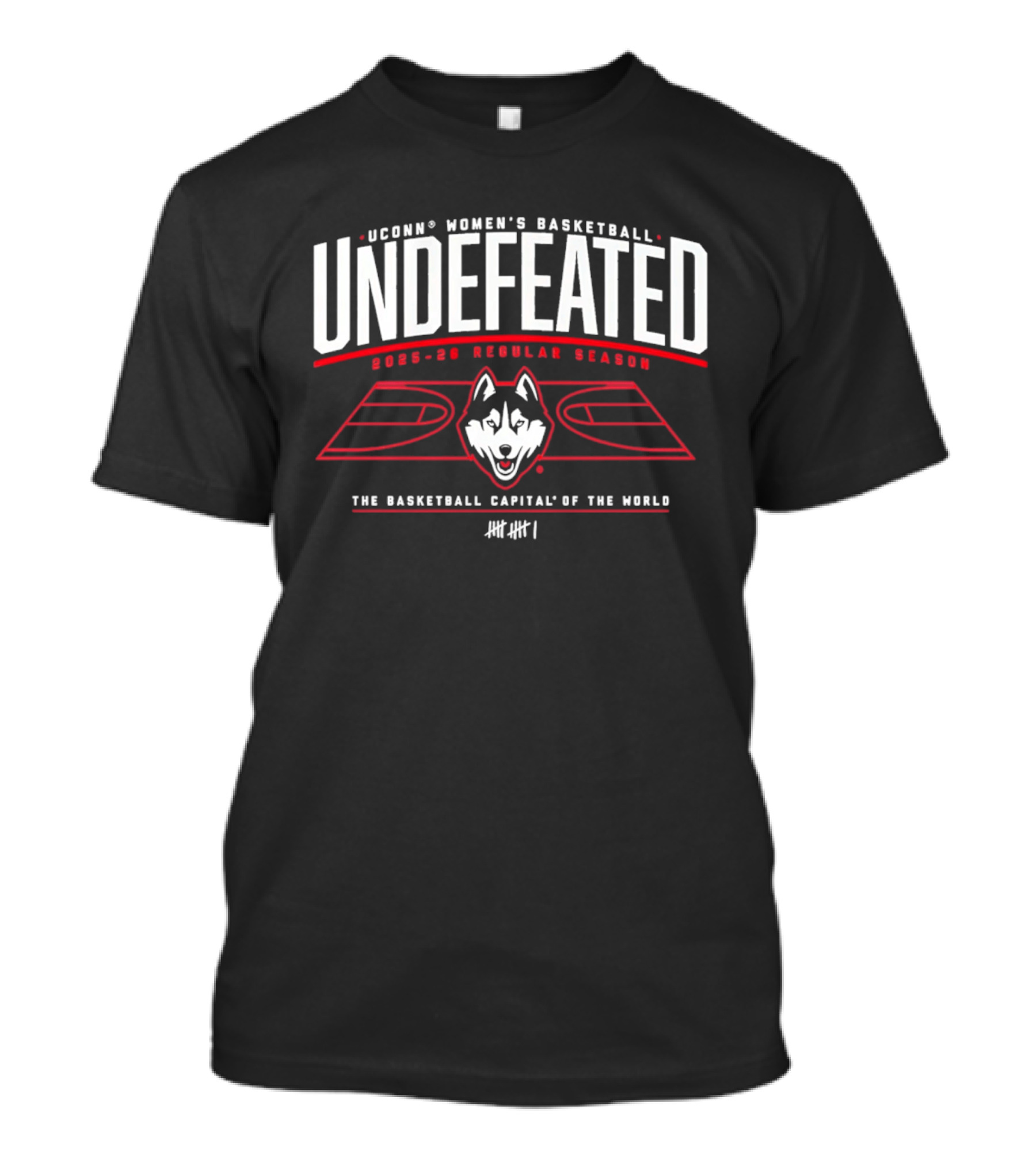 UConn Women's Basketball Undefeated 2025 26 Regular Season Basketball Capital Of The World T-Shirt