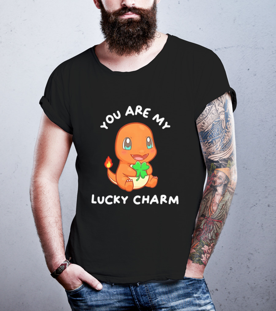 You Are My Lucky Charm Pokemon Charmander Clover Image T-Shirt