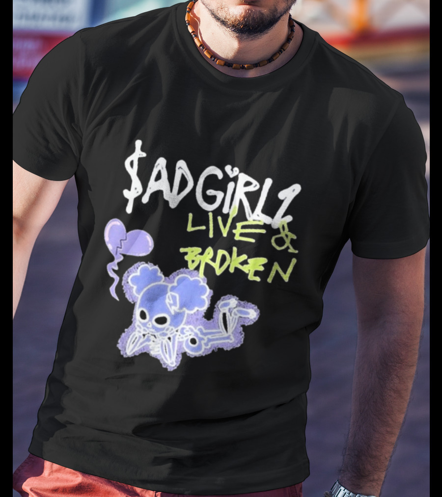 Junior H Sadgirlz Live And Broken Tour 2025 Skeleton Balloon T-Shirt
