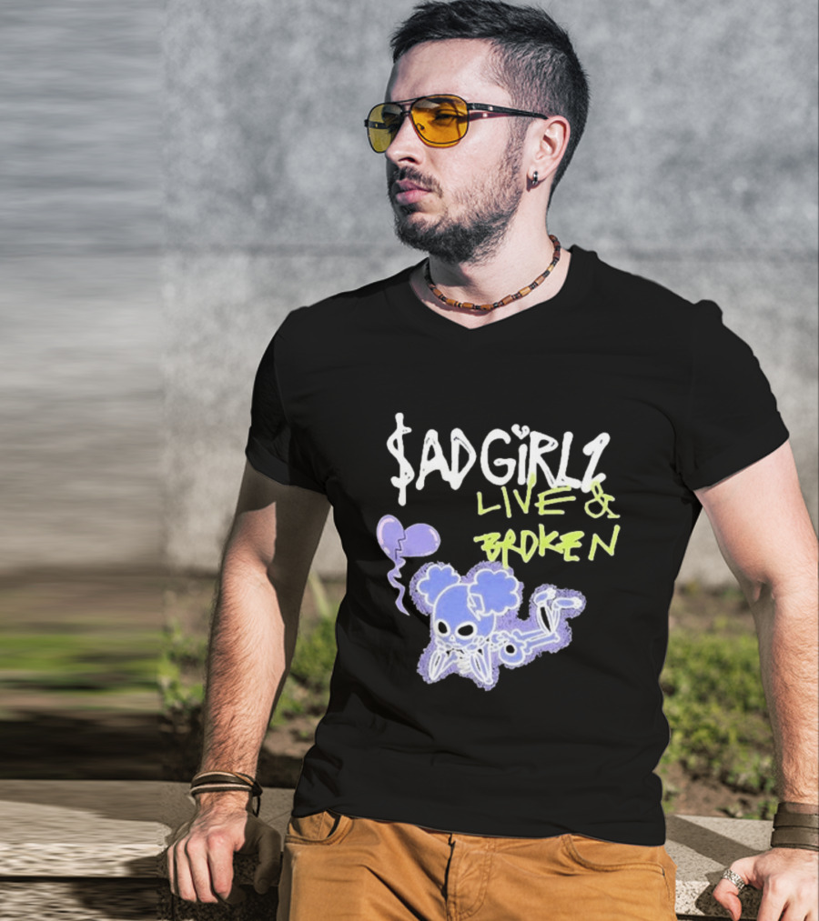 Junior H Sadgirlz Live And Broken Tour 2025 Skeleton Balloon T-Shirt