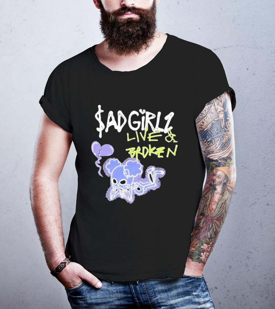 Junior H Sadgirlz Live And Broken Tour 2025 Skeleton Balloon T-Shirt