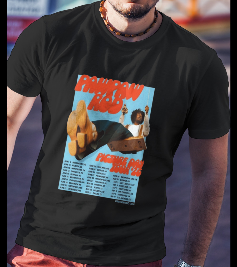 PawPaw Rod Picture Day Tour 2026 Concert Dates And Locations T-Shirt