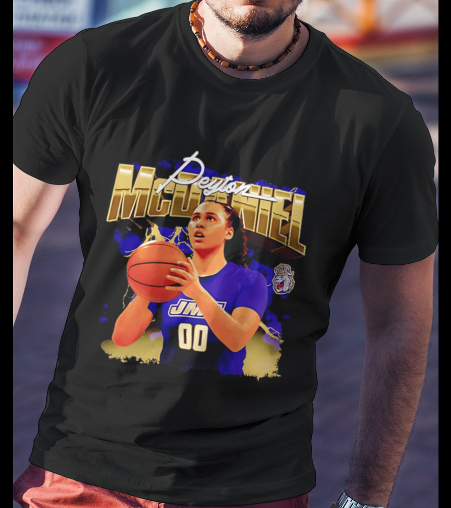 Peyton McDaniel JMU Basketball Player 00 NCAA James Madison Dukes T-Shirt