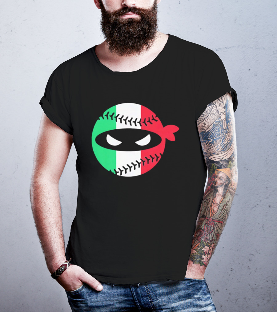 Pitching Ninja Italy Baseball Italian Flag Sports Fan Элита T-Shirt