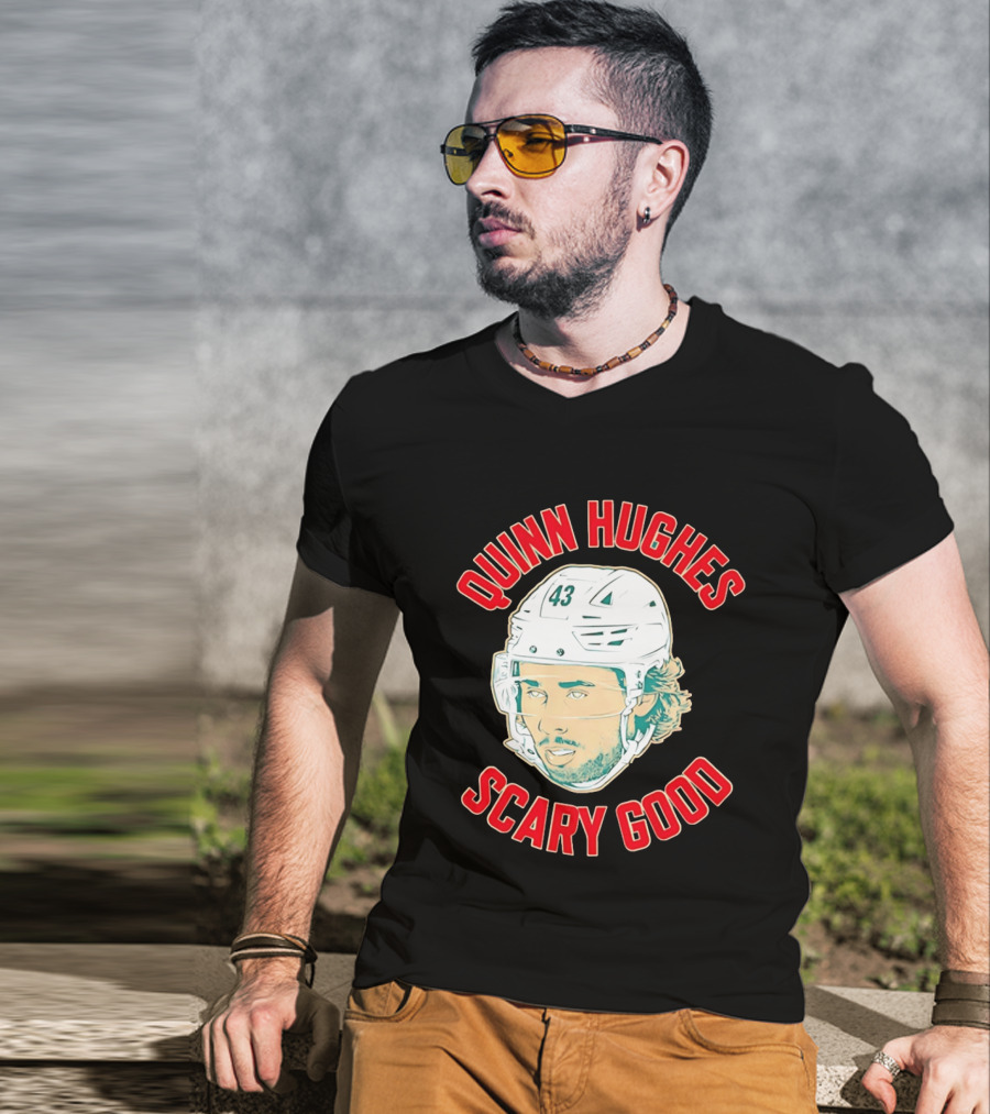 Quinn Hughes Scary Good Hockey 43 T-Shirt
