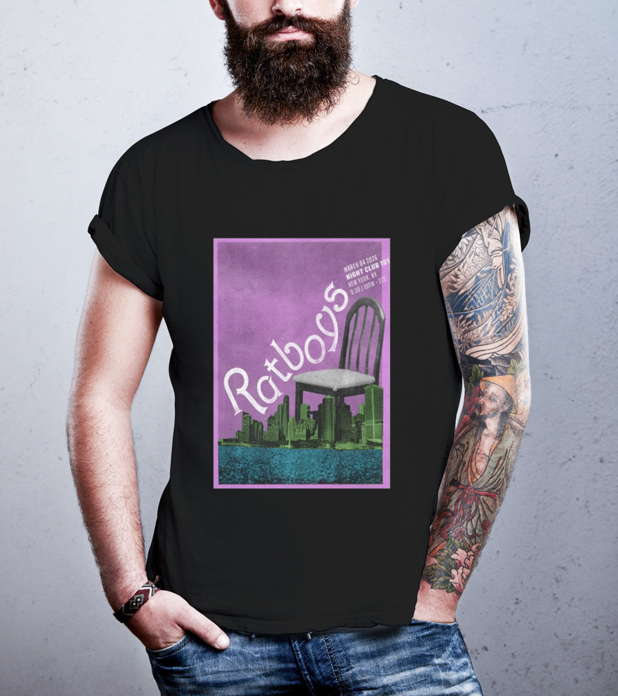 Ratboys March 4 2026 Night Club 101 New York NY Concert Event Chair Cityscape T-Shirt