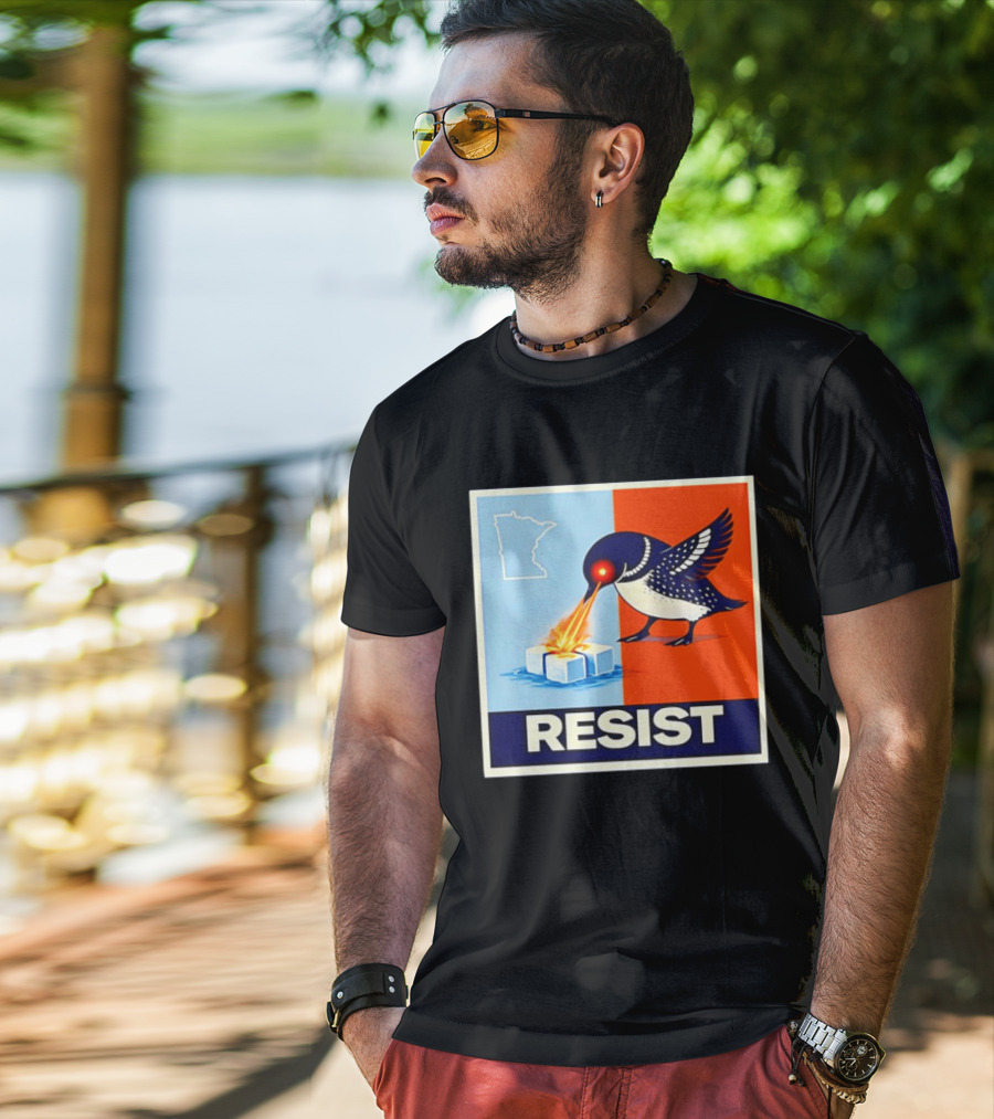Resist Minnesota Loon Melting ICE Protest T-Shirt