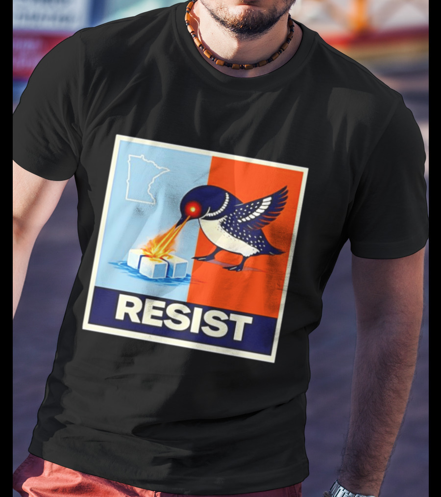 Resist Minnesota Loon Melting ICE Protest T-Shirt