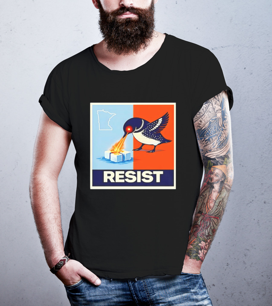 Resist Minnesota Loon Melting ICE Protest T-Shirt