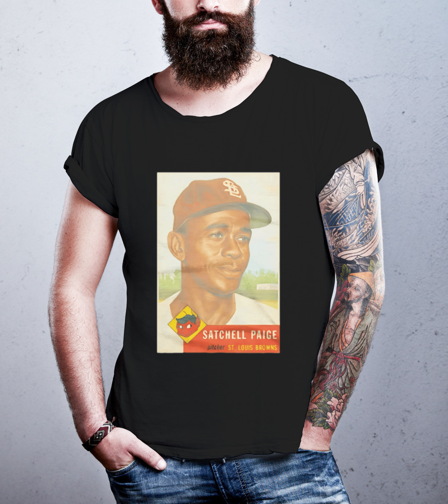 Satchell Paige 1953 Topps St. Louis Browns Pitcher Baseball Card T-Shirt
