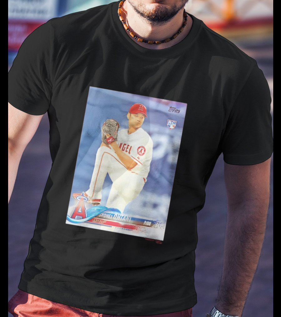 Shohei Ohtani Angels 2018 Topps Baseball Card RC Rookie PDI T-Shirt