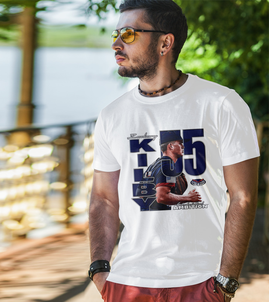 Zach Kilby 55 Baseball Ambition FAU Owls T-Shirt
