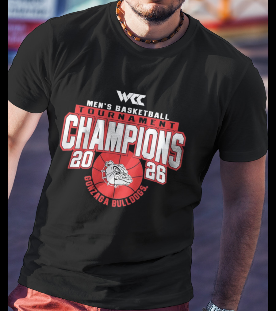 WCC Men's Basketball Tournament Champions 2028 Gonzaga Bulldogs T-Shirt