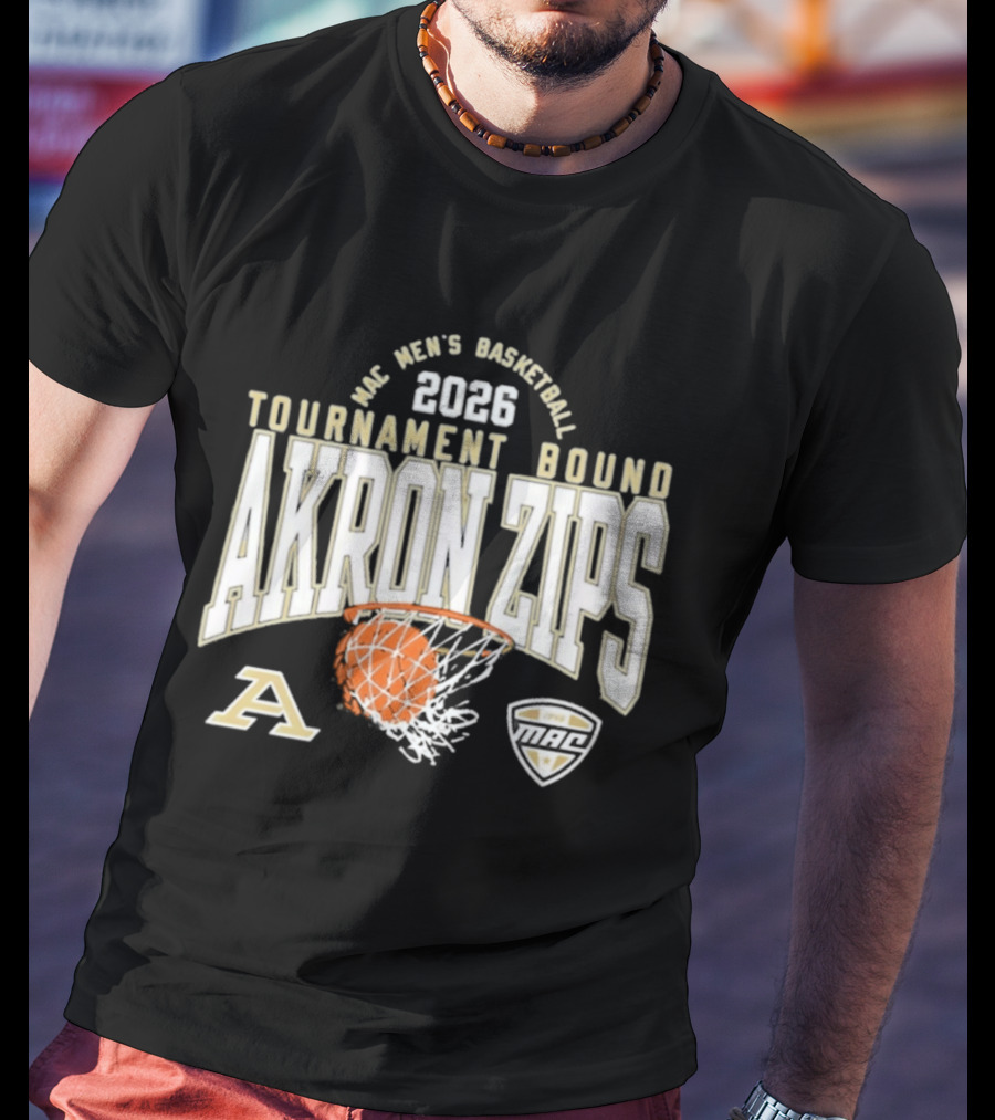 Akron Zips 2026 MAC Men's Basketball Tournament Bound Summit Sportswear T-Shirt