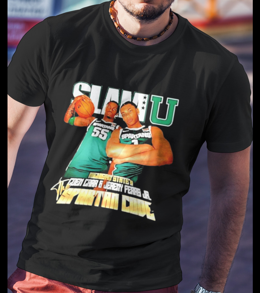Michigan State Spartans Coen Carr Jeremy Fears Jr SlamU The Spartan Code T-Shirt