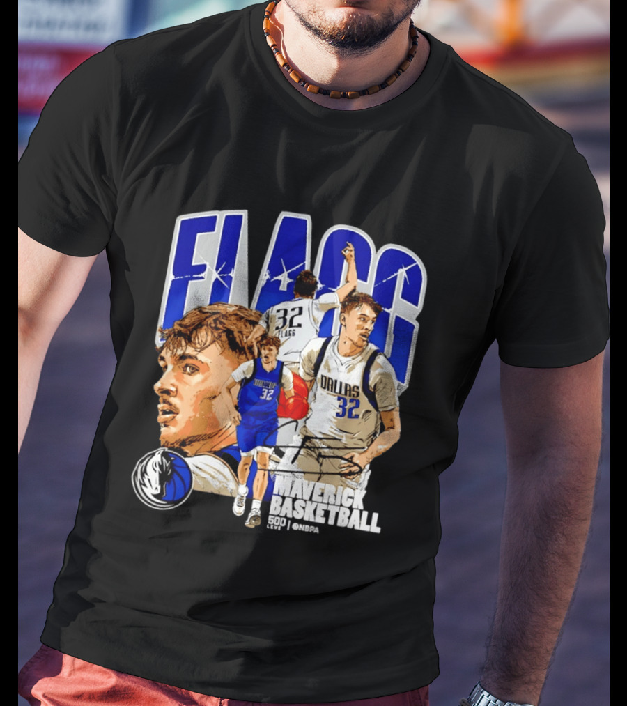 Maverick Basketball Cooper Flagg Dallas NBA 32 Collage T-Shirt