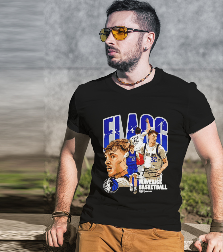 Maverick Basketball Cooper Flagg Dallas NBA 32 Collage T-Shirt