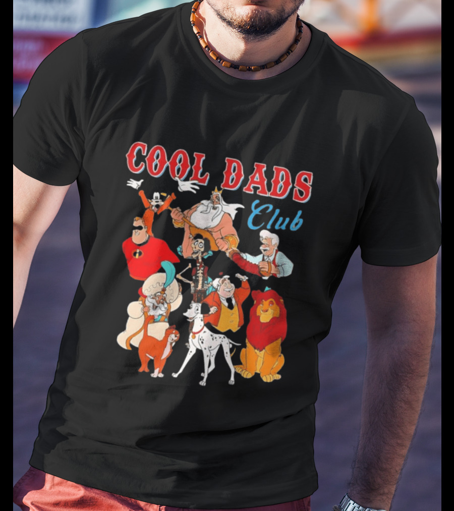 Cool Dads Club Disney Cartoon Characters Magic Fathers Pixar Animation T-Shirt