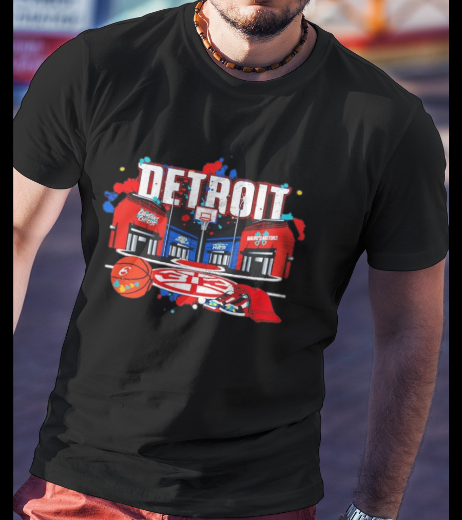 Detroit Pistons Basketball City Hoops Hooper Streetstyle Murphy's Motors Court Game T-Shirt