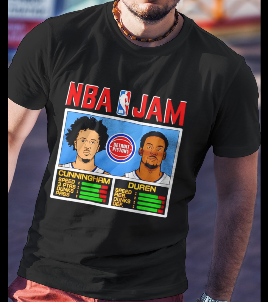 NBA Jam Detroit Pistons Cade Cunningham Jalen Duren Stats T-Shirt