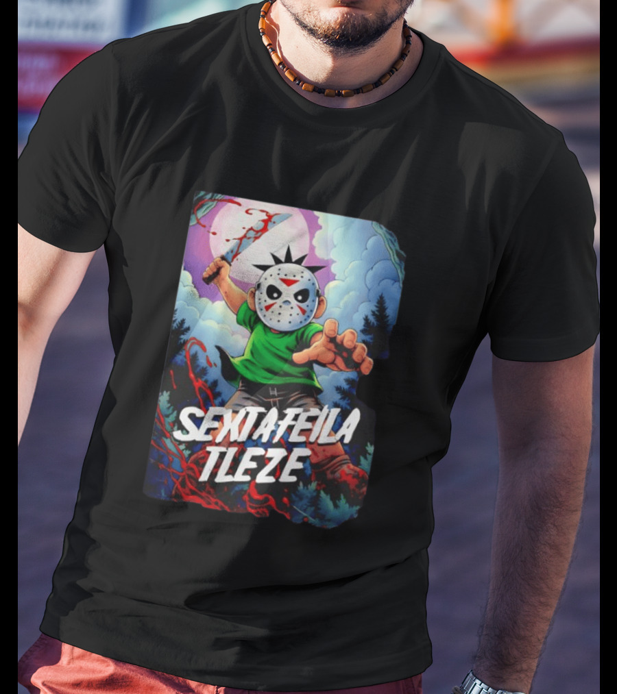 Jason Voorhees Sexta Feila Tleze Chibi Masked Character With Knife T-Shirt