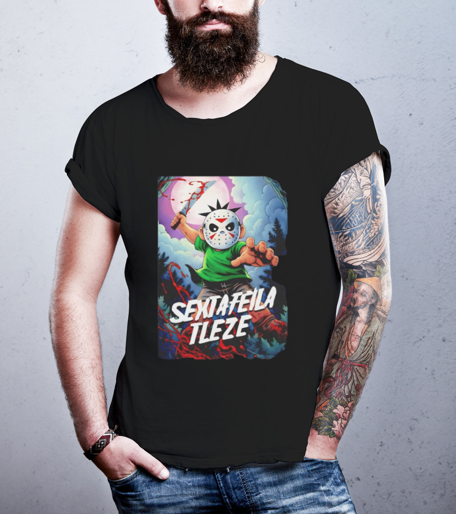 Jason Voorhees Sexta Feila Tleze Chibi Masked Character With Knife T-Shirt