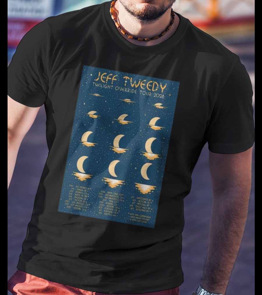 Jeff Tweedy Twilight Override Tour 2026 Des Moines Denver Chicago Portland Seattle San Francisco Los Angeles Albuquerque Victoria Bozeman T-Shirt