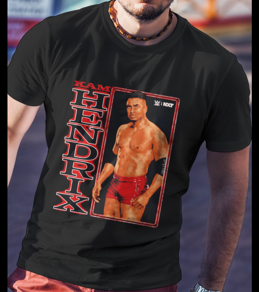 Kam Hendrix WWE NXT Vertical Name Red Trunks T-Shirt