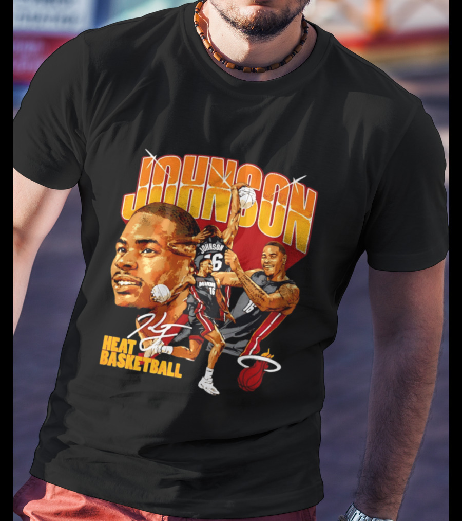 Johnson Miami Heat Basketball Player Collage T-Shirt