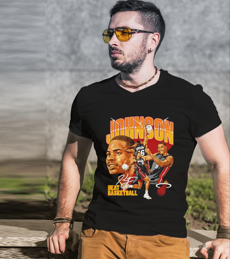 Johnson Miami Heat Basketball Player Collage T-Shirt