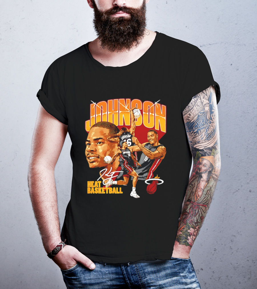 Johnson Miami Heat Basketball Player Collage T-Shirt