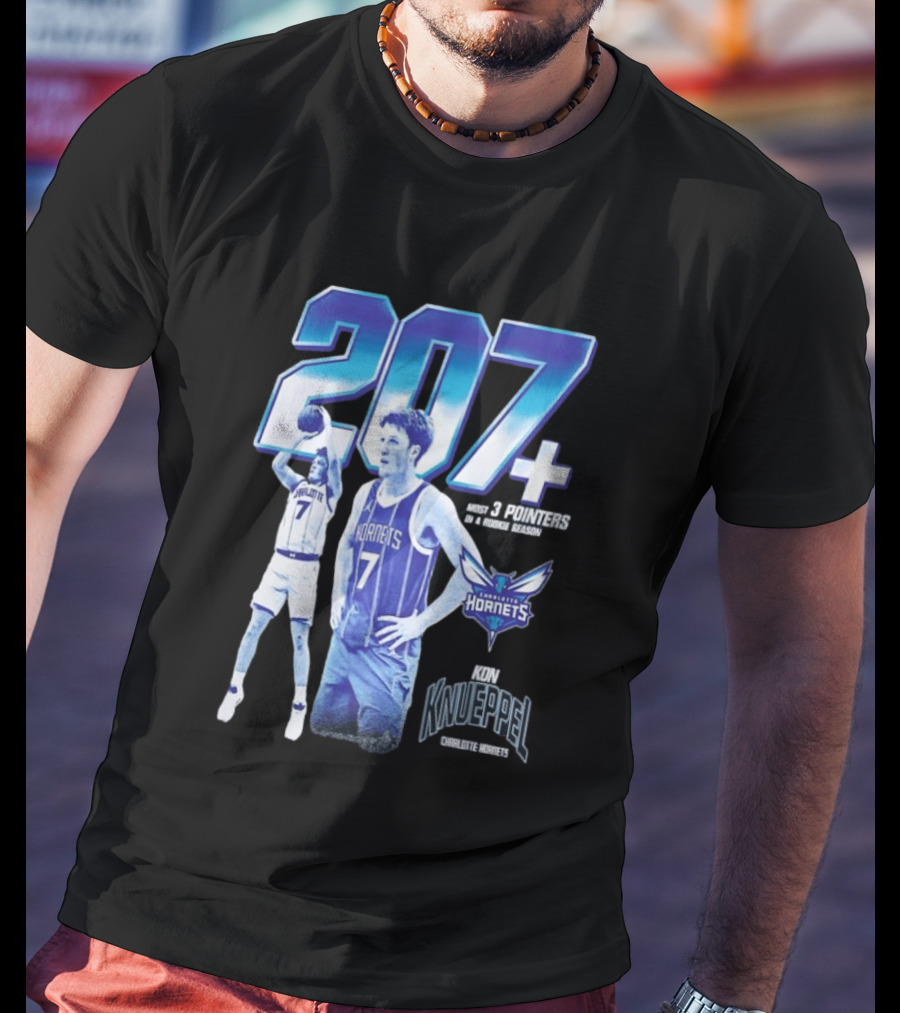 207+ Most 3 Pointers In NBA Rookie Season Kon Knueppel Charlotte Hornets T-Shirt