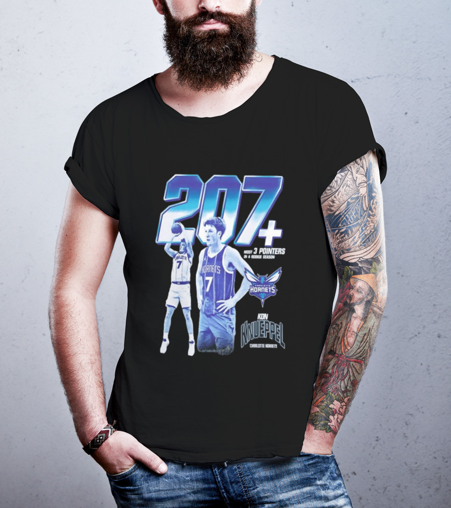 207+ Most 3 Pointers In NBA Rookie Season Kon Knueppel Charlotte Hornets T-Shirt