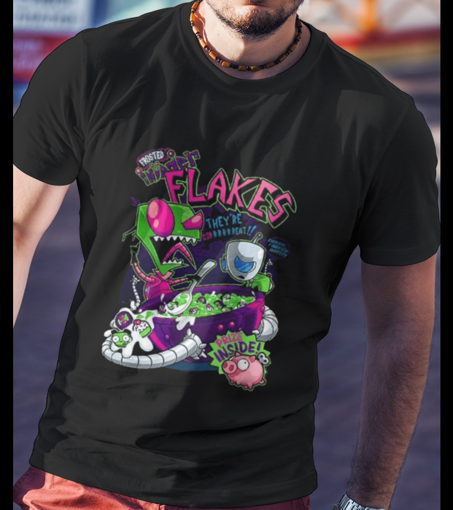 Frosted Invader Zim Flakes They're Irresistible With Prize Inside Piggy T-Shirt
