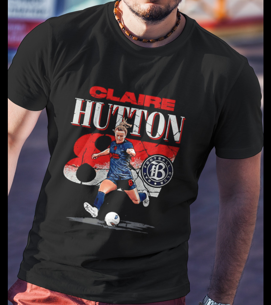 Claire Hutton Bay Football Club 87 Cracked Number T-Shirt
