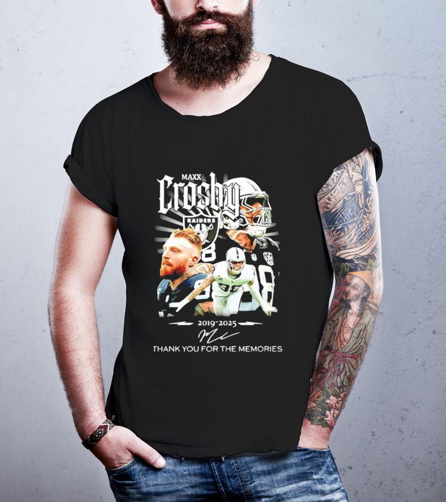 Maxx Crosby Raiders 2019 2025 Thank You For The Memories T-Shirt