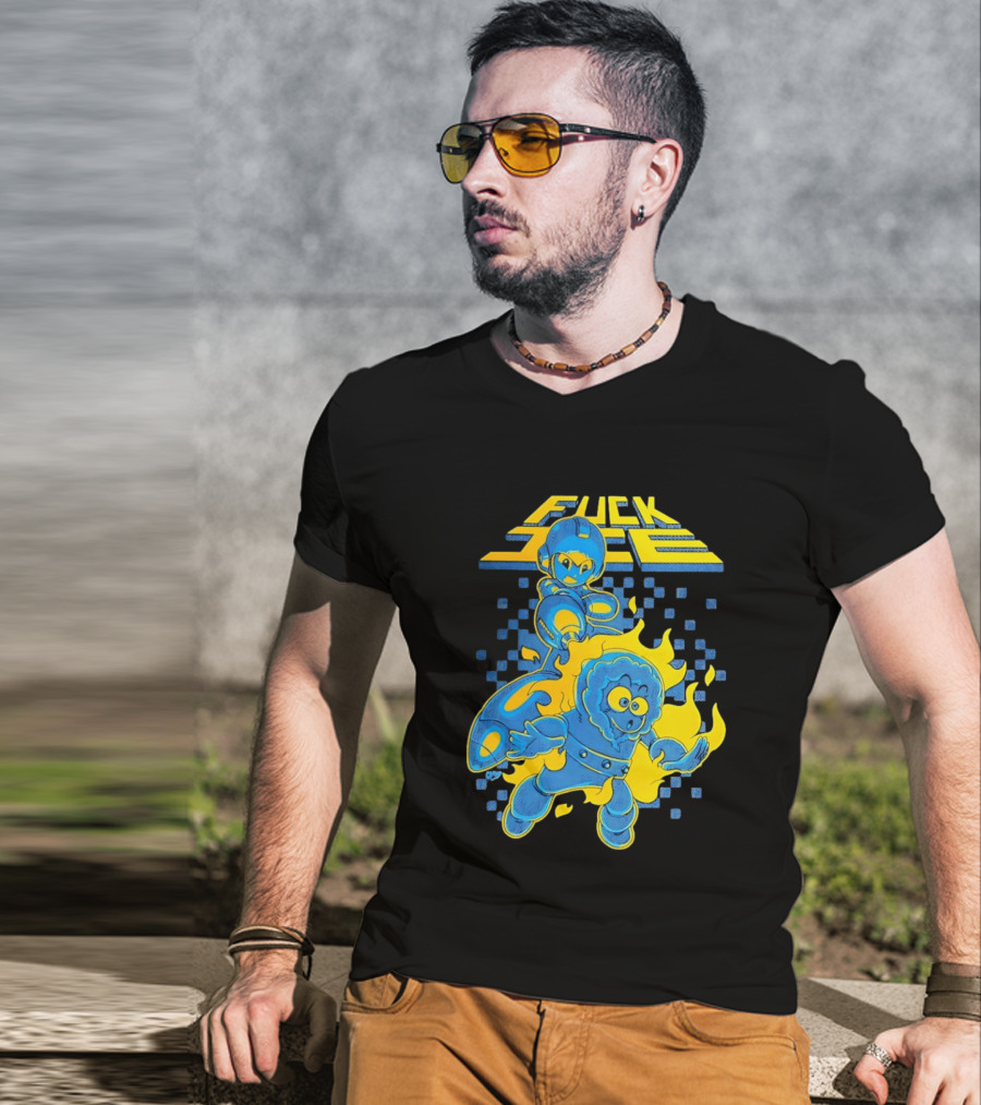 Mega Man Fuck Ice Bold Cartoon T-Shirt