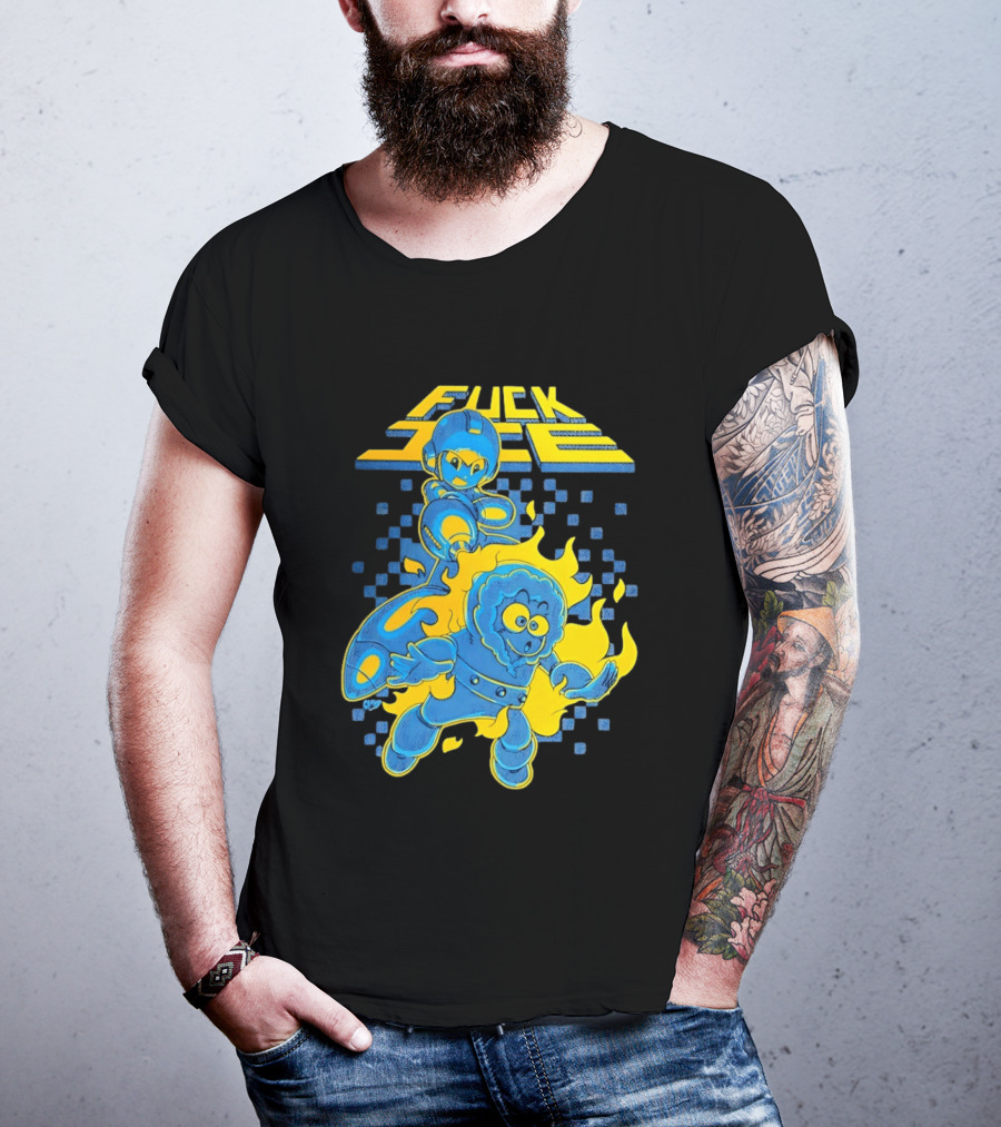 Mega Man Fuck Ice Bold Cartoon T-Shirt