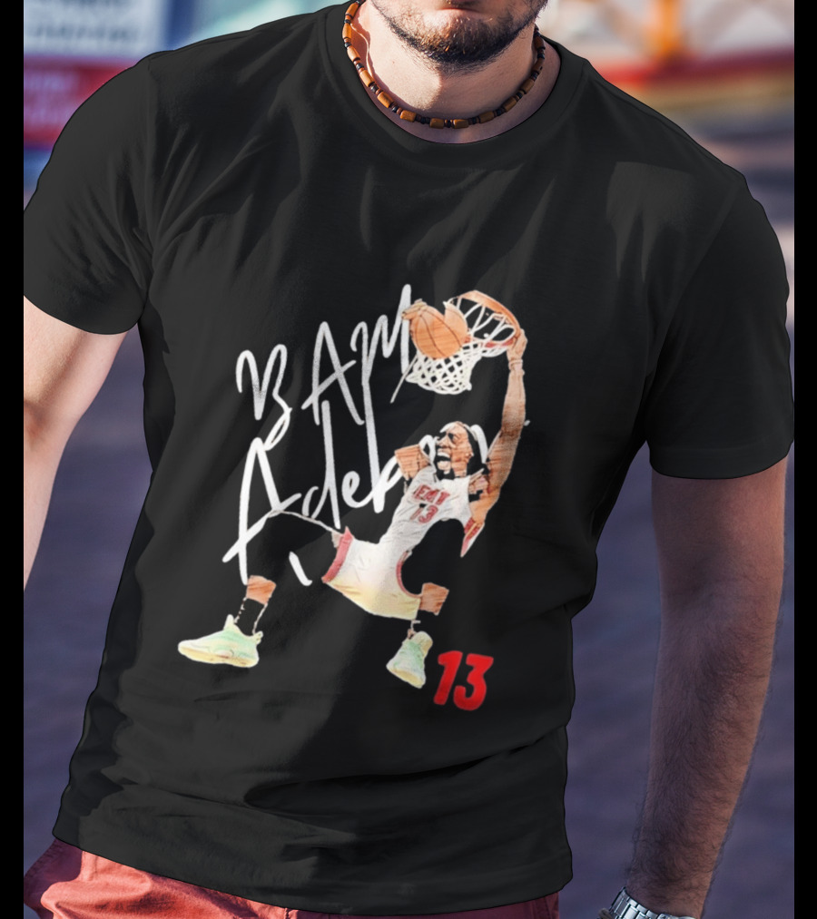 Bam Adebayo Miami Heat 13 Dunk Cartoon Basketball T-Shirt