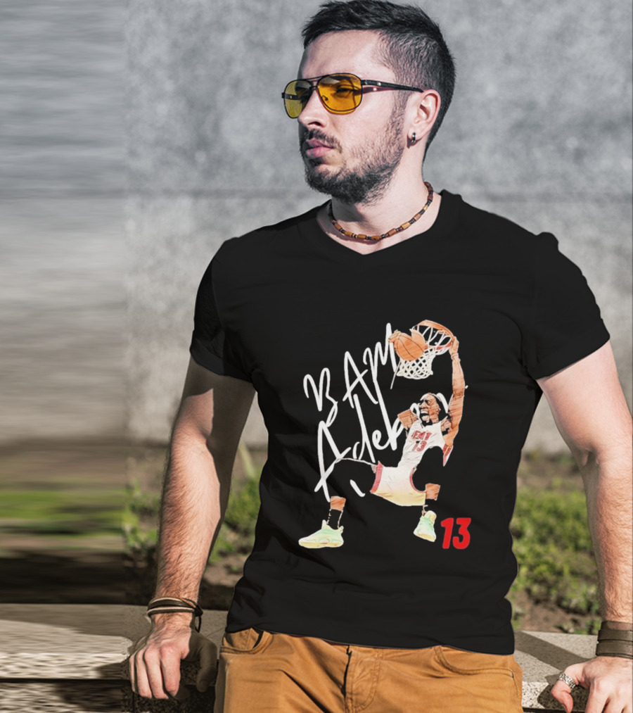 Bam Adebayo Miami Heat 13 Dunk Cartoon Basketball T-Shirt