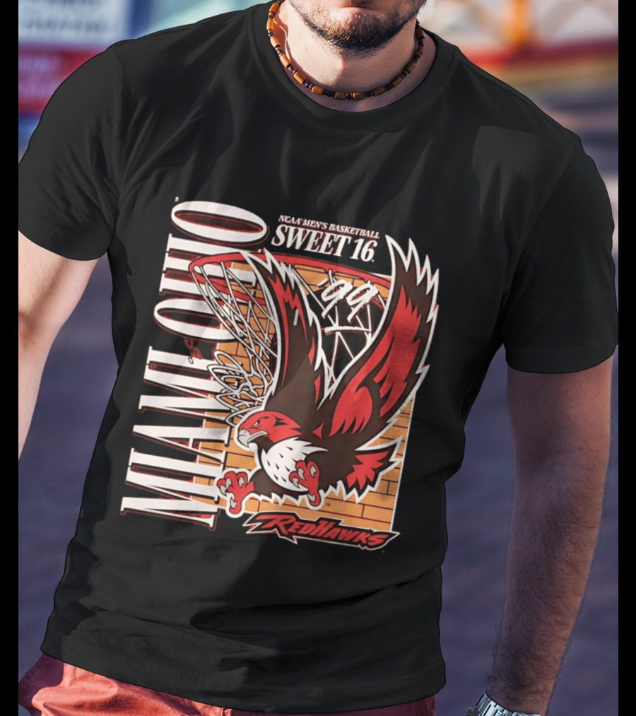 Miami Ohio RedHawks NCAA Men's Basketball Sweet 16 1999 T-Shirt