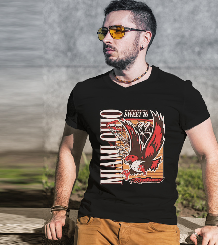 Miami Ohio RedHawks NCAA Men's Basketball Sweet 16 1999 T-Shirt