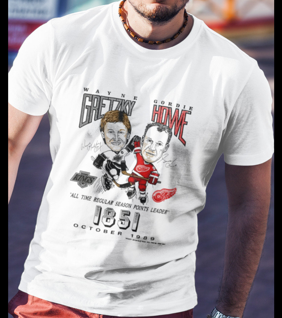 Wayne Gretzky Gordie Howe Regular Season Points Leader October 1989 1851 T-Shirt