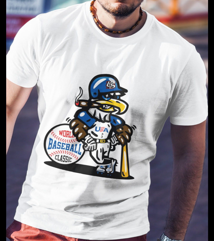 USA Baseball Eagle Mascot World Baseball T-Shirt