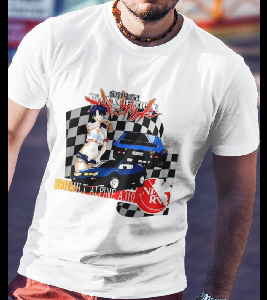 Neon Genesis Evangelion NERV Renault Alpine A310 Racing Anime T-Shirt